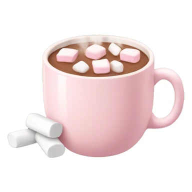 Light Pink mug of hot chocolate with marshmallows  sticker