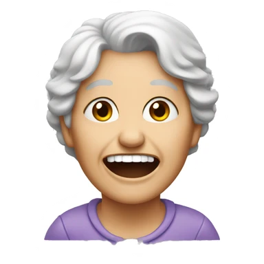 An old woman lost her tooth sticker