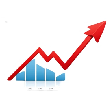 chart with a down going red arrow sticker