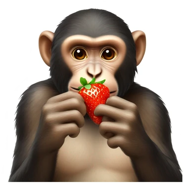 monkey eating strawberry sticker