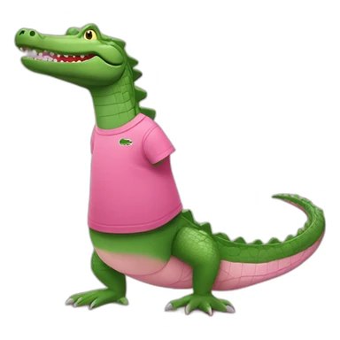 Crocodile with pink Lacoste tshirt sticker