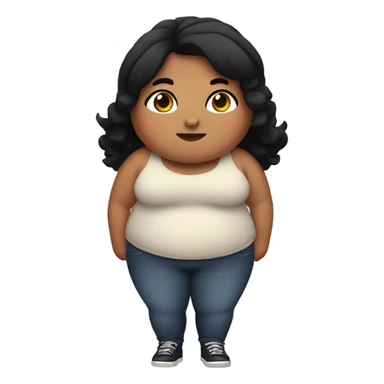 Fat girl with black hair sticker