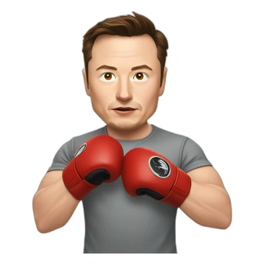 Elon musk fighting on the ring sticker