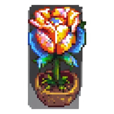 minimal and cute tulip in pixel art style sticker