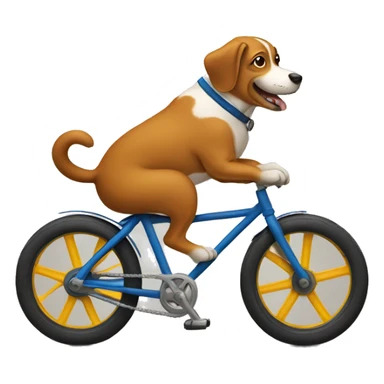 Dog riding bike sticker