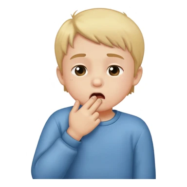 child coughing into their elbow, friendly and clear sticker