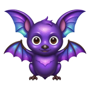 glitter purple bat sticker