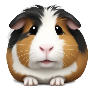Guinea pig with black white and tan fur sticker