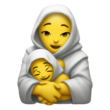 yellow emoji hugs khinkali  sticker