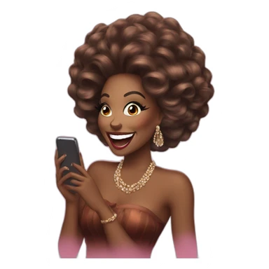 nina bonina brown a drag queen holding phone laughing sticker