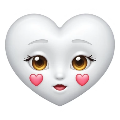 white heart cute eyes kissy face sticker
