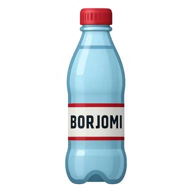 Borjomi water bottle emoji with label, variation 4 sticker