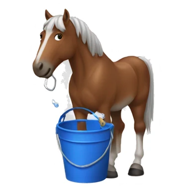 horse with a bucket  sticker