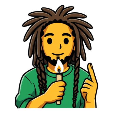 Dreadhead smoking weed sticker