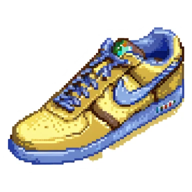 blue Nike shoe pointing left with 3D effect sticker