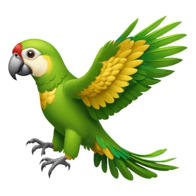 green parrot running away sticker