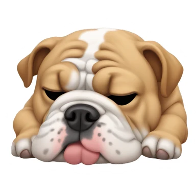 english bulldog sleeping sticker