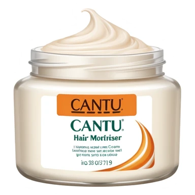 Jar of Cantu Hair Moisturiser, no lid, cream swirl sticker