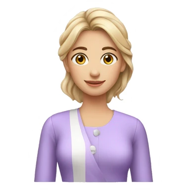 A young woman with lavender kurti white spots saying bye sticker