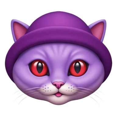 purple alien cat with no fur and red hat sticker