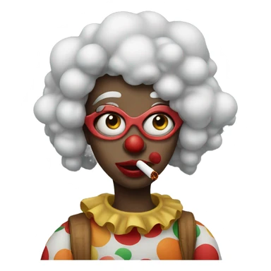 Girl wearing clown suit smoking  sticker