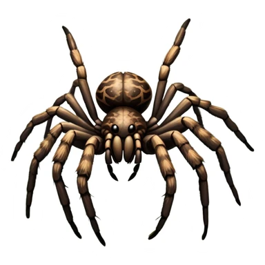Giant tarantula spiders in their natural habitat, with detailed hairy legs and large bodies, perched on branches in a lush forest environment. Soft, natural lighting enhances their features. Transparent background. sticker