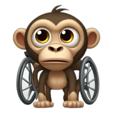 Very angry monkey small ferocious rollins eyes really cute wheelchair sticker