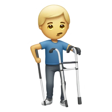 Person injured with crutches sticker