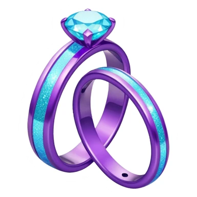 glitter purple and cian marry ring sticker