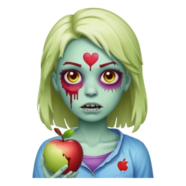 zombie girl with transgender pride colors apple style emoji sticker