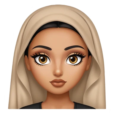 palestinian, pretty eyes, black eyeliner, pretty bratz baddie sticker