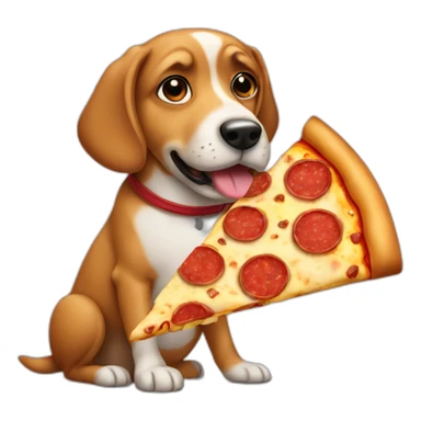 dog with pizza sticker