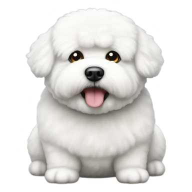 A really fat cute white Bichon frise  sticker