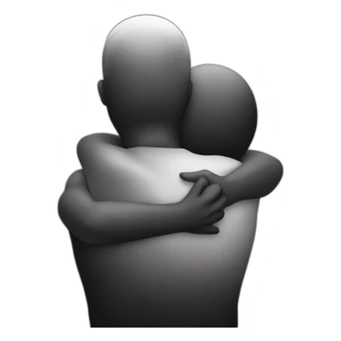 Hug in black and white sticker