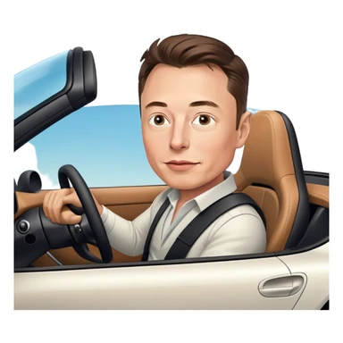 Elon Musk driving a Porsche  sticker