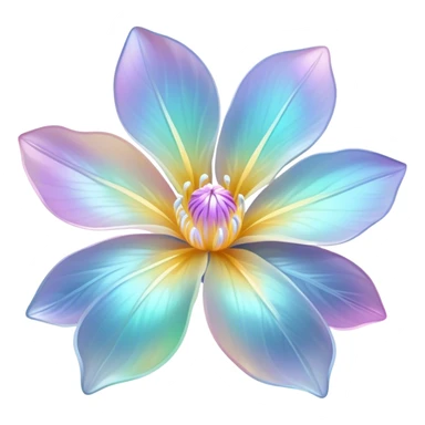 Pastel iridescent transparent bio-luminescent flower sticker