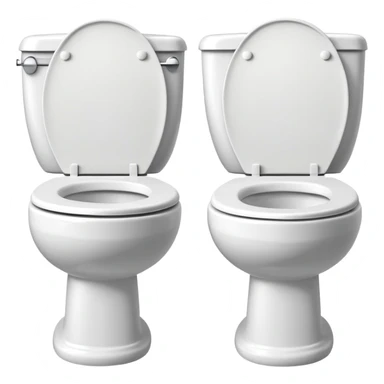 Two toilets next to each other sticker