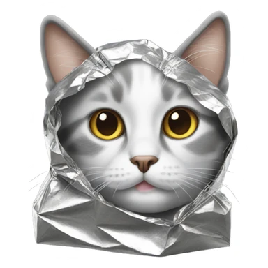 cat wearing tinfoil  sticker