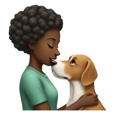 Black girl kissing dog sticker