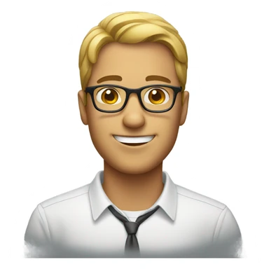 smiling male portrait with glasses sticker