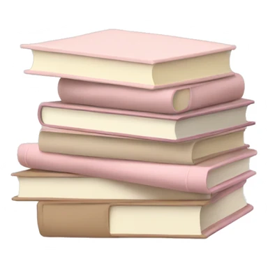 aesthetic book stack beige and light pink sticker