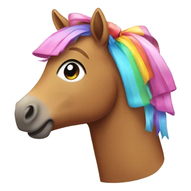 a cute horse whit a bow sticker