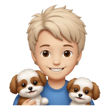 Kid with his shitzu sticker