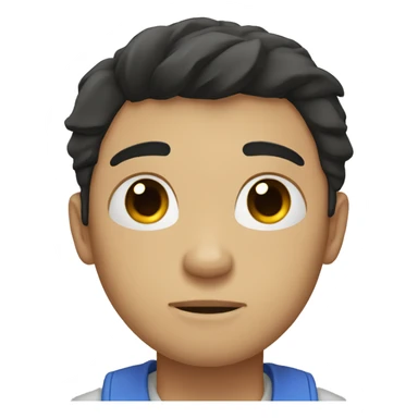 Exhausted man with black hair and light skin  sticker