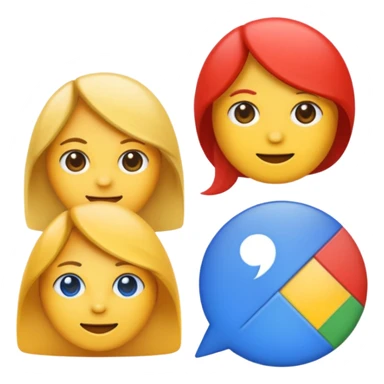 emoji of the Wokki Chat logo, and Google logo, and Microsoft logo sticker