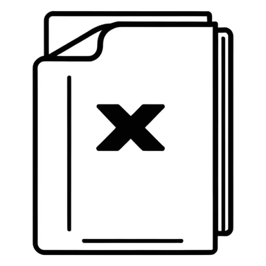 Document file icon with large black “X” over it sticker