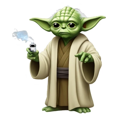 yoda with electronic cigarettes
 sticker