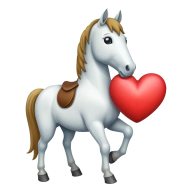 make a horse holding up a heart  sticker