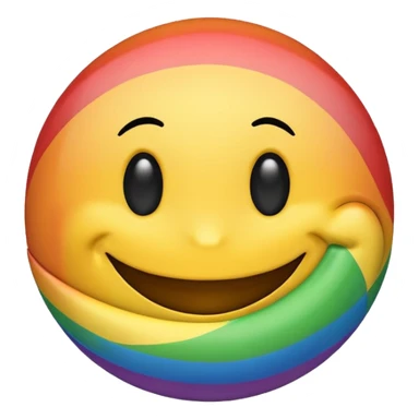 Rainbow smiley wearing yamaka sticker