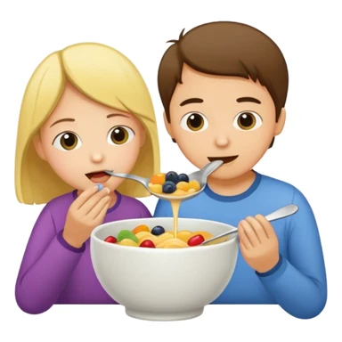 Spoon feeding another person sticker sticker